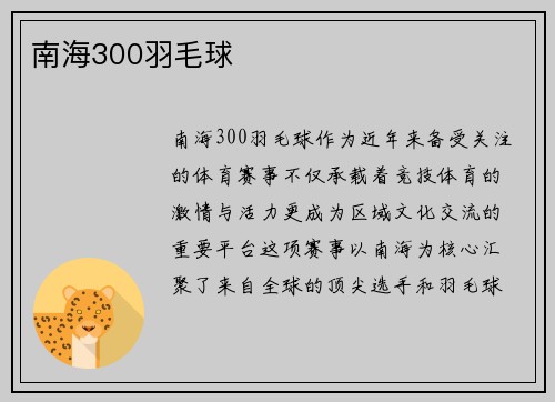 南海300羽毛球